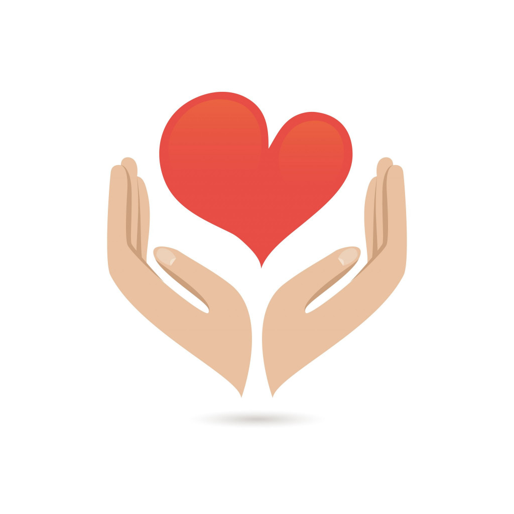 Hände halten ein rotes Herz als Zeichen für Selbstfürsorge (Bild von macrovector auf Freepik)